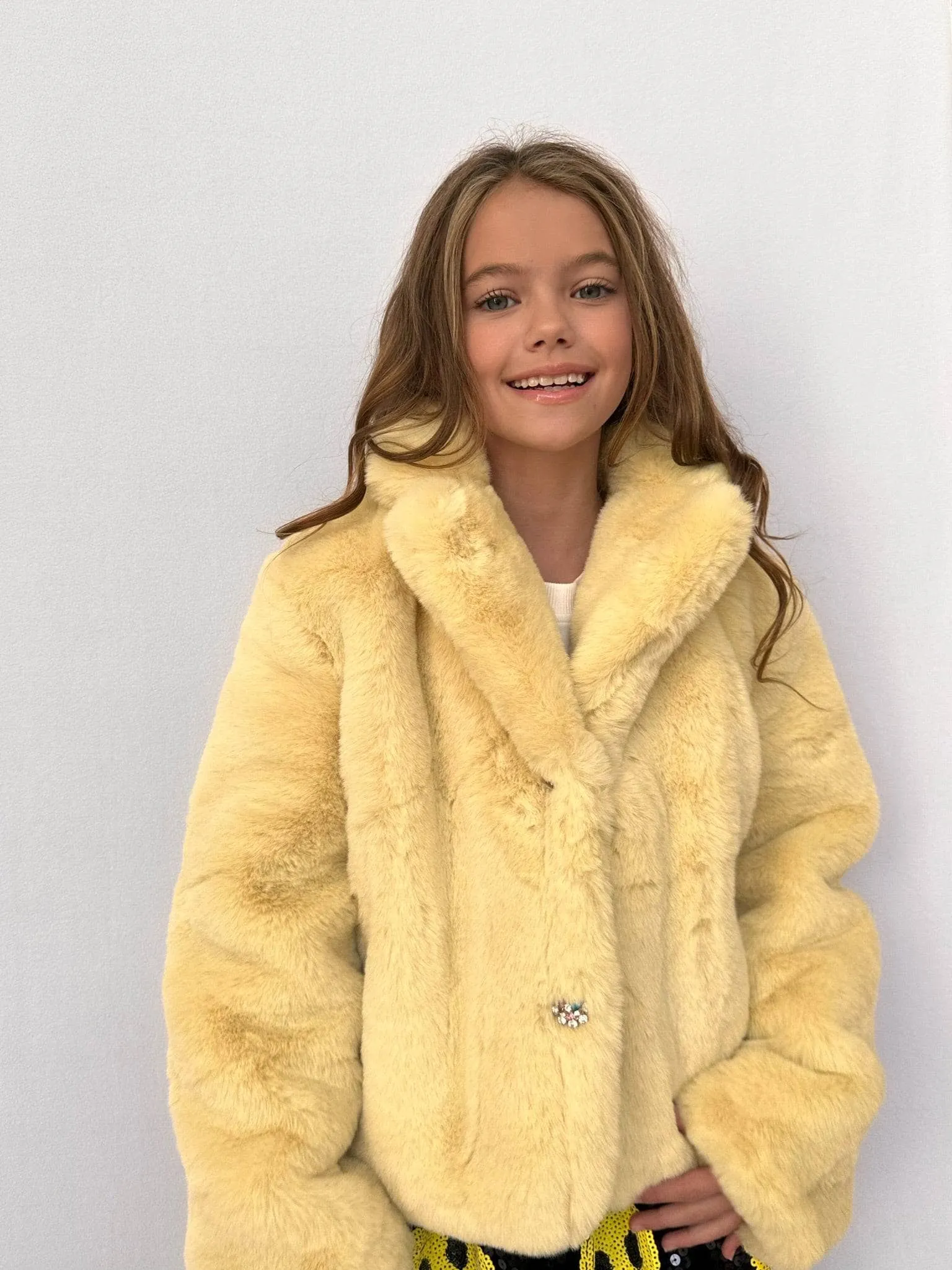 Little Miss Sunshine Faux Fur Jacket
