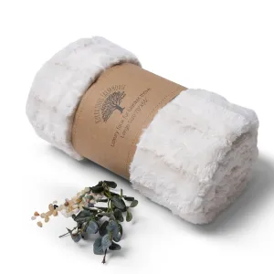 LUXURIOUS CREAM TEXTURED THROW BLANKET | Soft Snuggly Pale Ivory Cream Blanket | Luxury Bed Throw | Large Size 55" x 70"