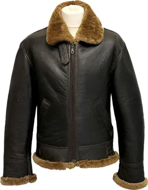 Men's Winter Aviator B3 Leather Jacket with Fur