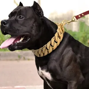 Metal Dog Chain Collars - Durable Stainless Steel Training Collar for Large Dogs