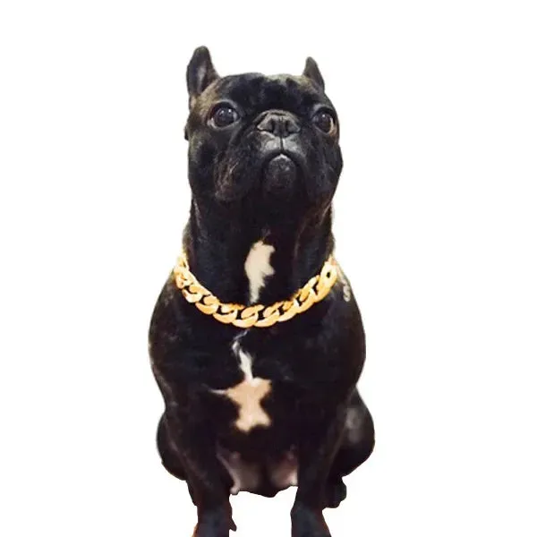 Metal Dog Chain Collars - Durable Stainless Steel Training Collar for Large Dogs