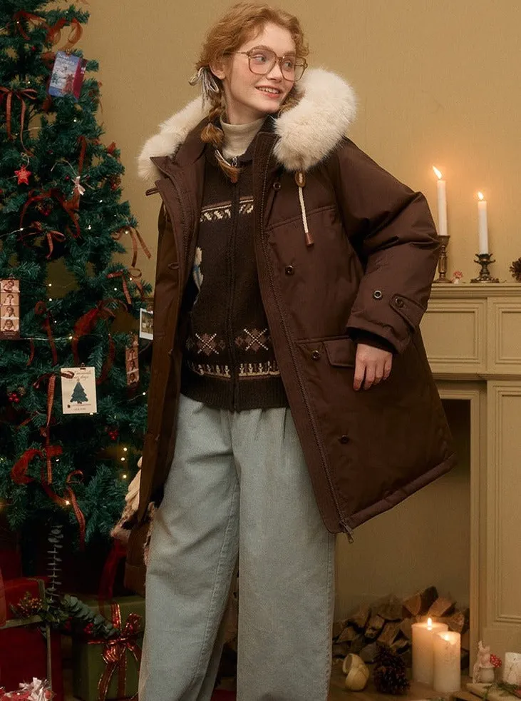 Midi  Fur Collar Jacket