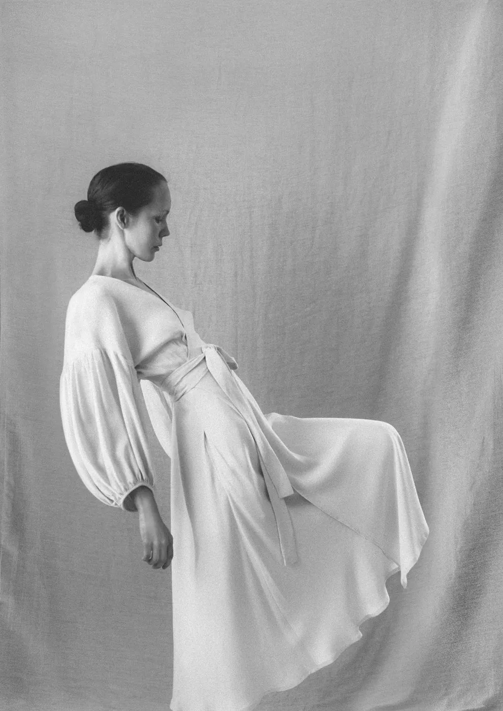 Mina wrap dress ivory