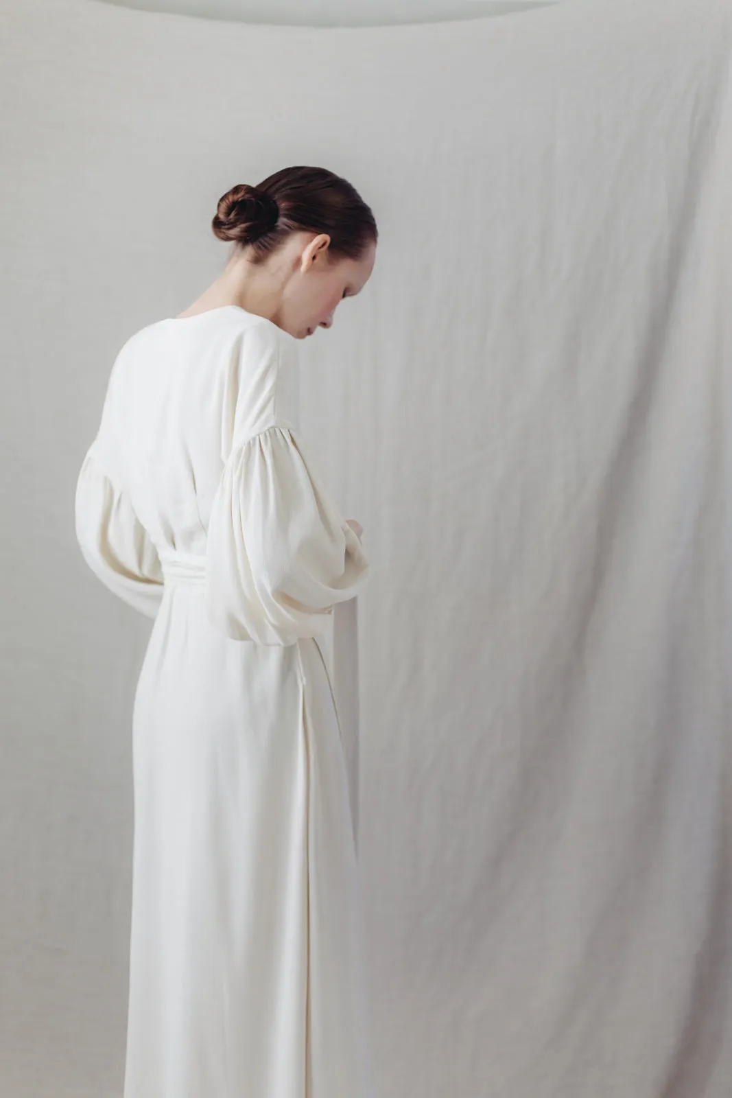 Mina wrap dress ivory