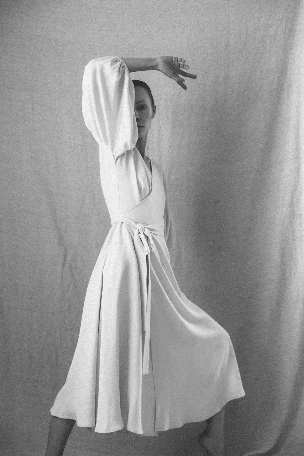 Mina wrap dress ivory