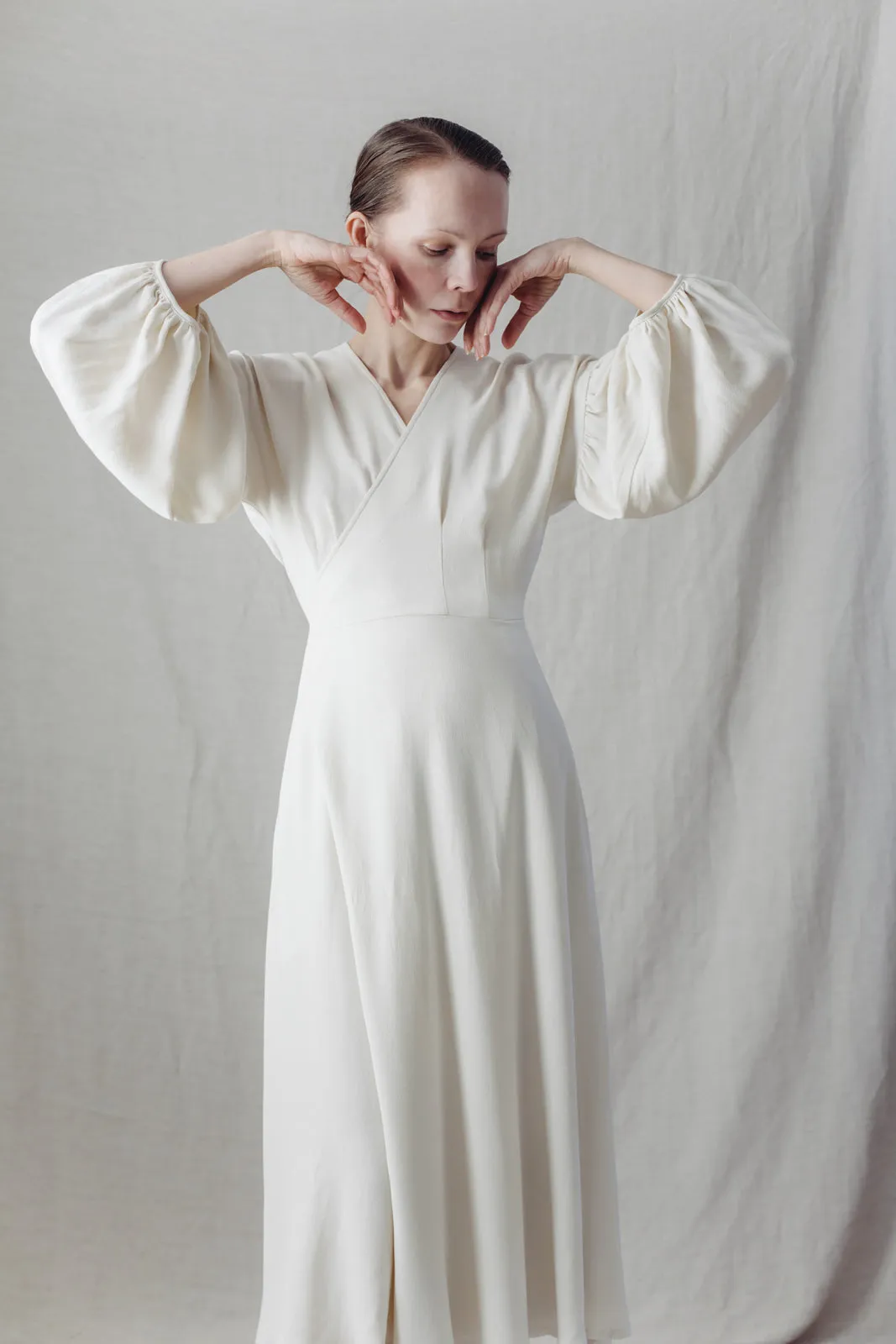 Mina wrap dress ivory