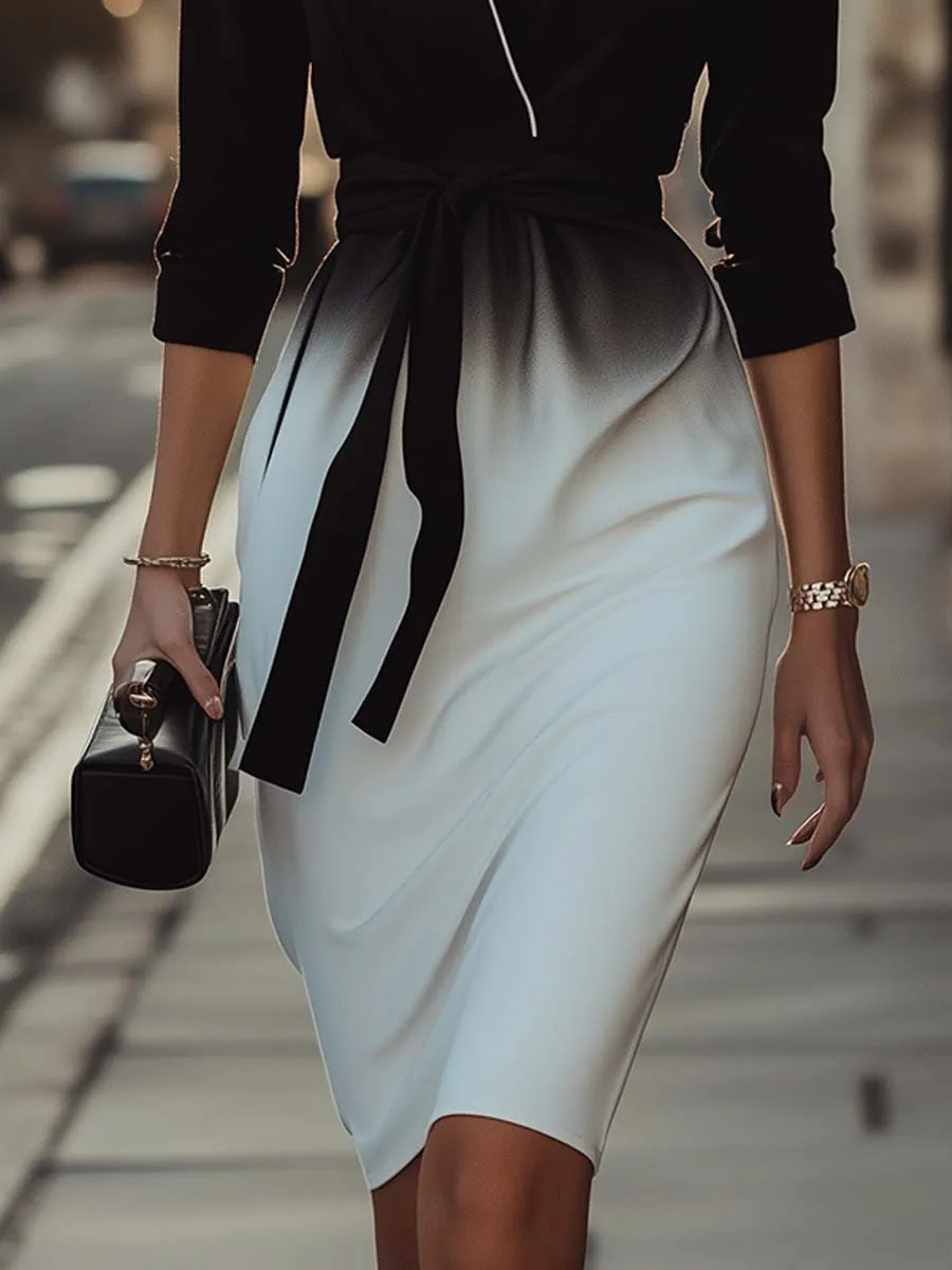 Ombre Elegance Wrap Dress