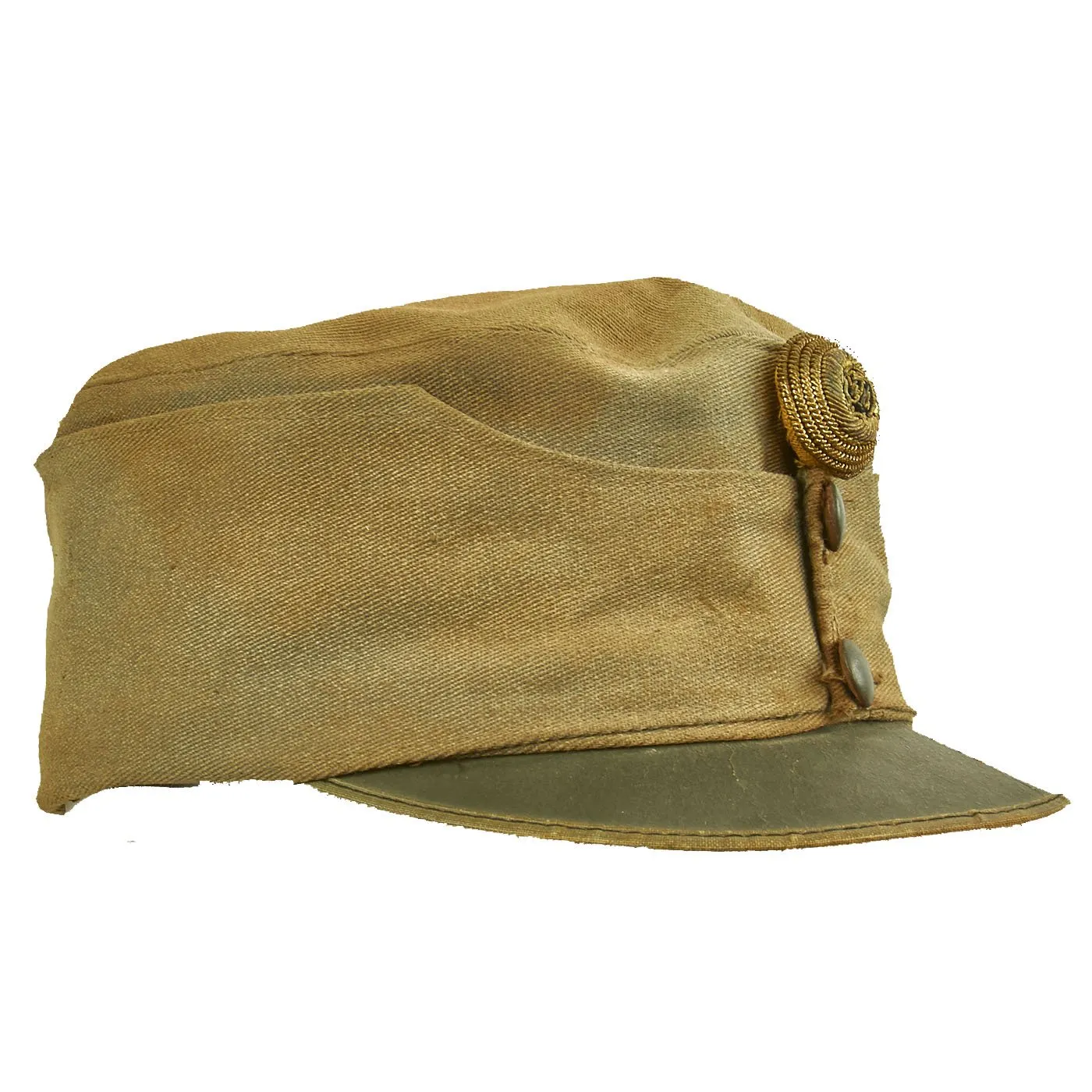 Original Austrian WWI Mountain Infantry Officer M1915 Field Cap with Edelweiss Pin - Landesschützen