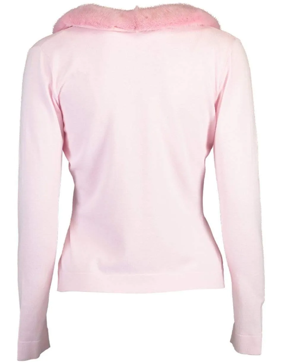 Pink Mink Collar Cardigan