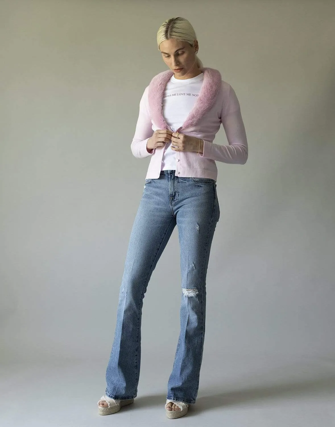 Pink Mink Collar Cardigan