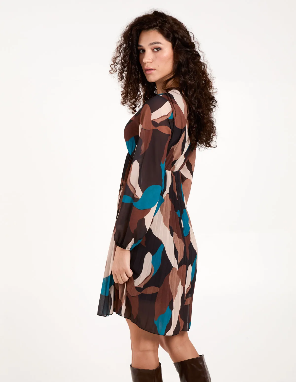 Pleated Wrap Dress