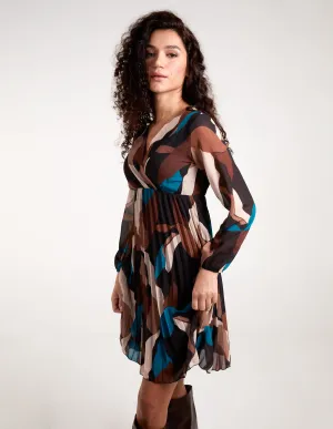 Pleated Wrap Dress