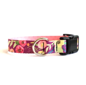 Plum Floral Dog Collar