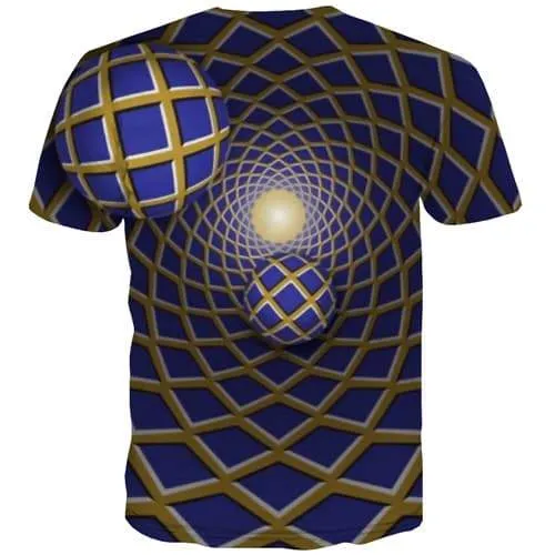 Psychedelic T-shirt Men Dizziness Tshirt Anime Geometric Tshirts Cool Rock Shirt Print Gothic T-shirts 3d Short Sleeve