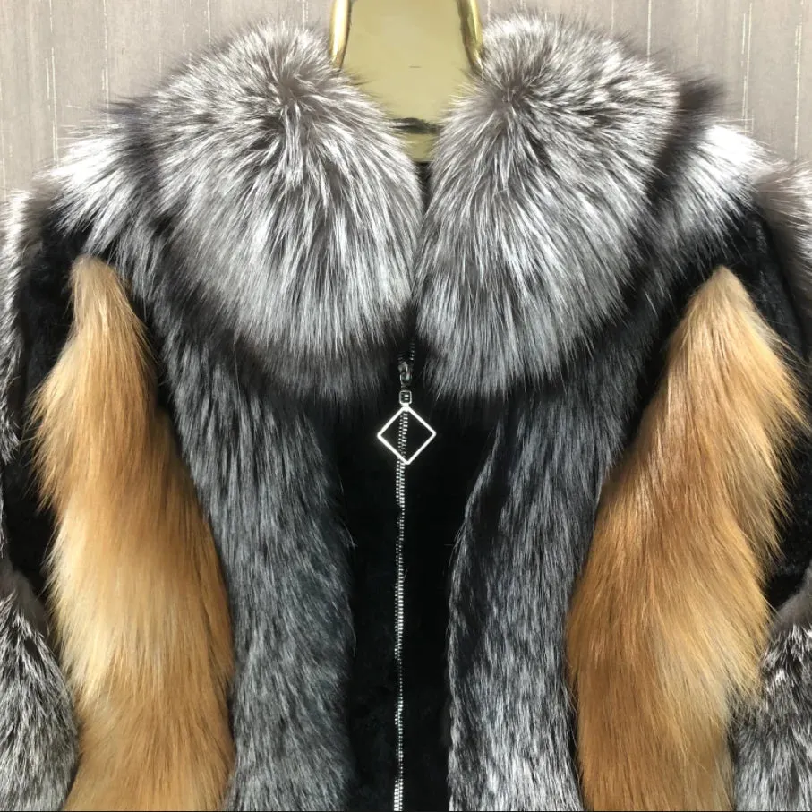 Qurlmae Real Fox Fur Jacket
