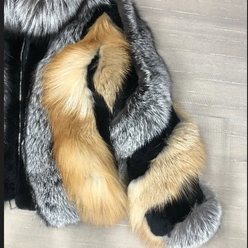 Qurlmae Real Fox Fur Jacket