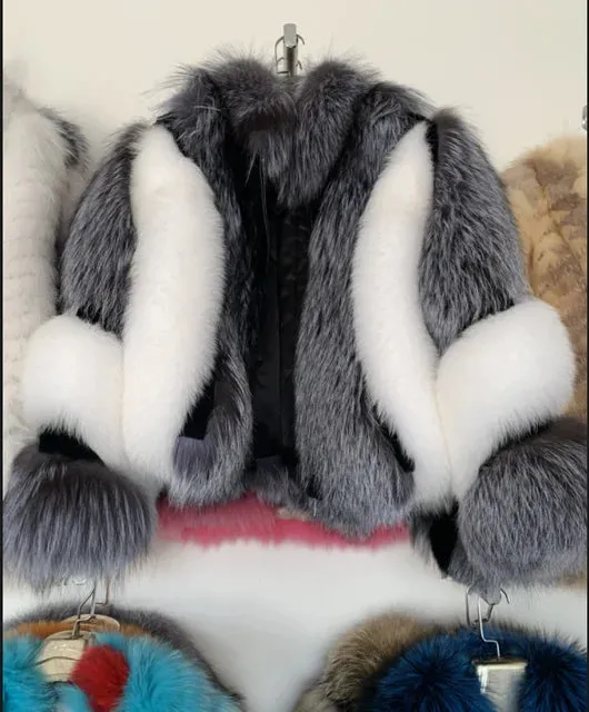 Qurlmae Real Fox Fur Jacket