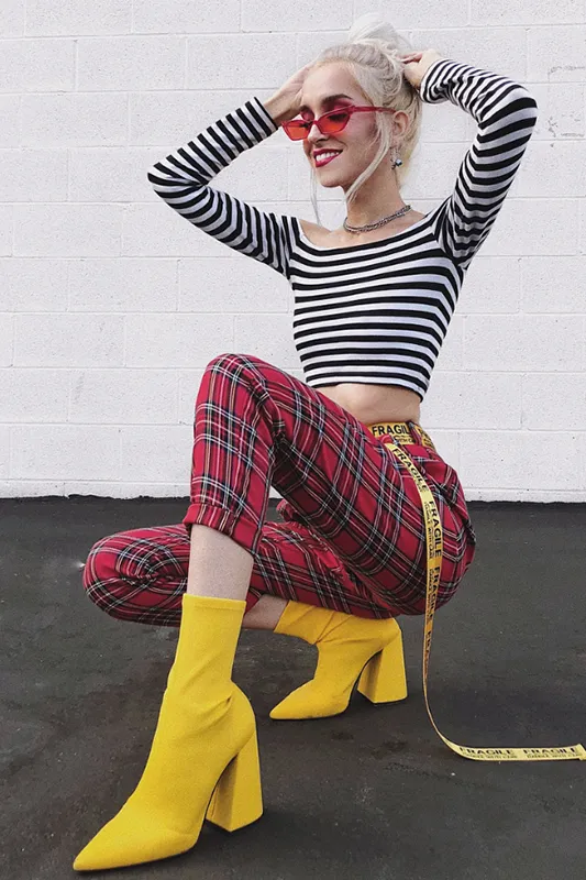 Red Tartan Check Pants