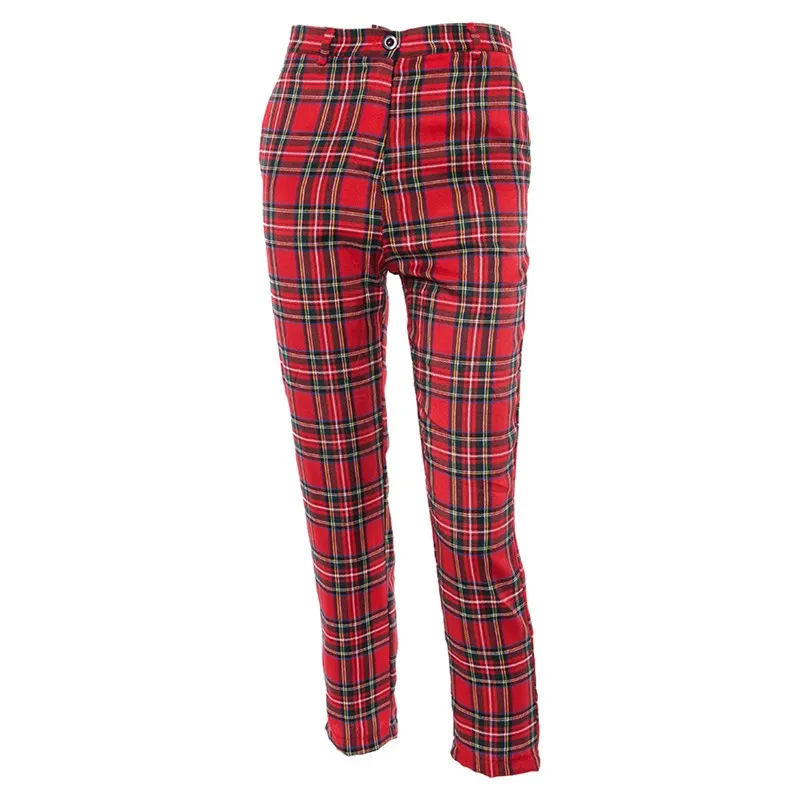 Red Tartan Check Pants