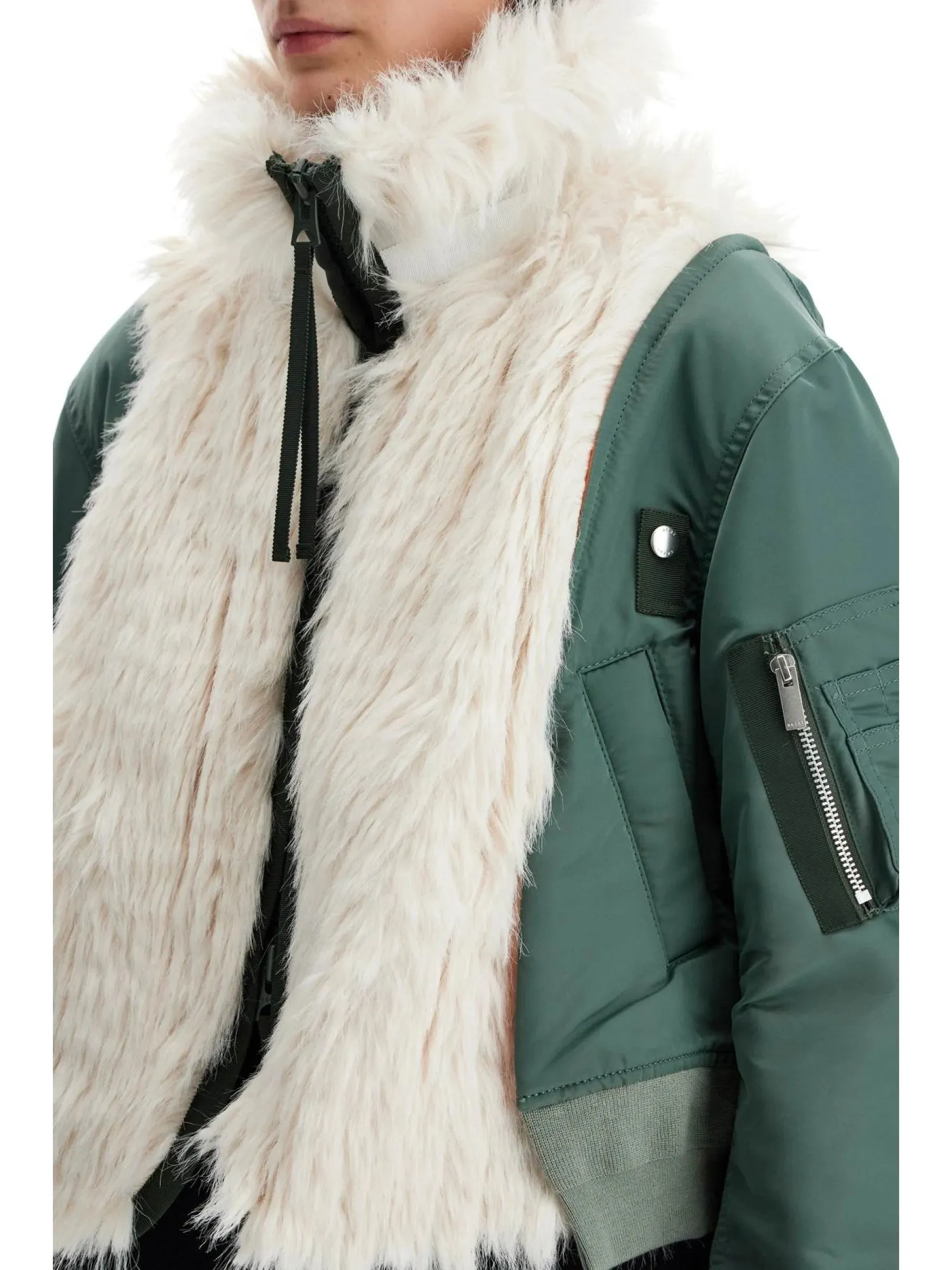 Sacai Faux Fur Insert Coat