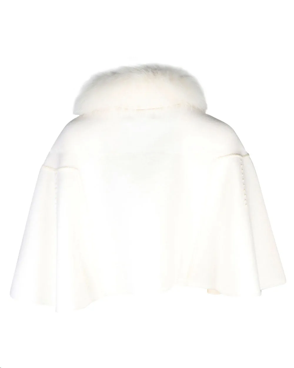 Short Embroidery Caplet in Ivory