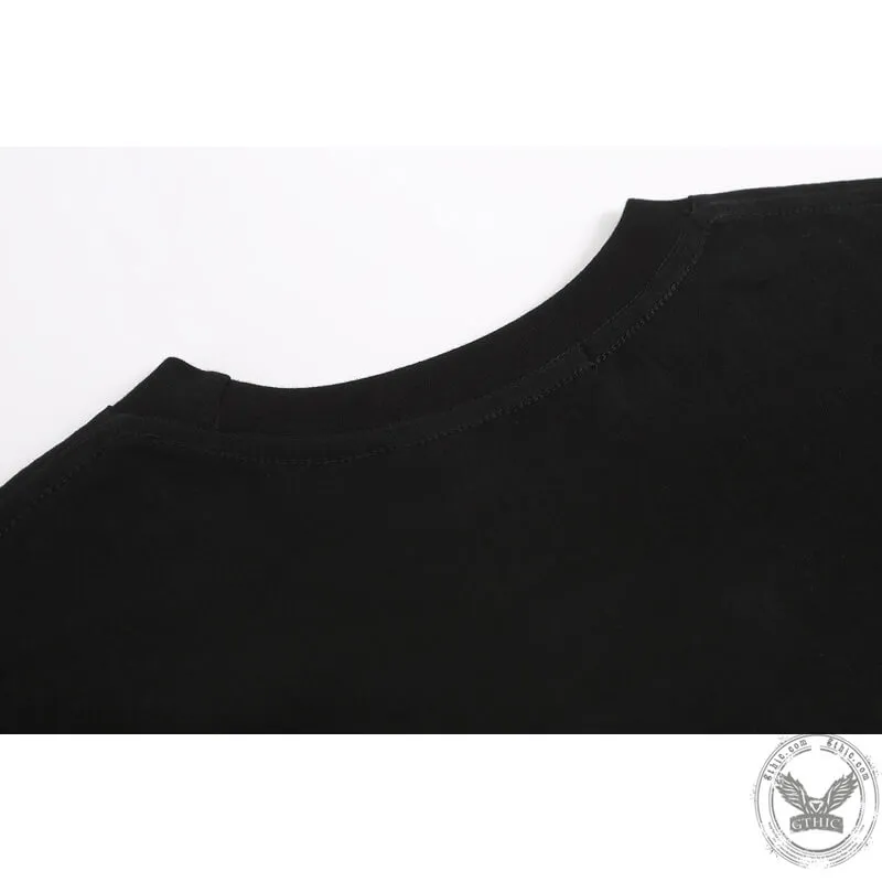 Skulls Graffiti Print Short Sleeve T-Shirt