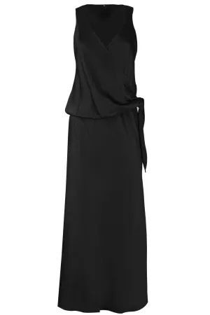 Sleeveless Wrap Dress - Black