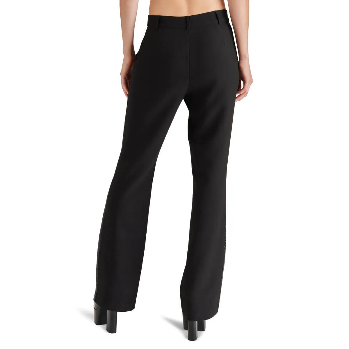 Steve Madden Waverly Mid Rise Kick-Flare Sequin Side Panel Pants