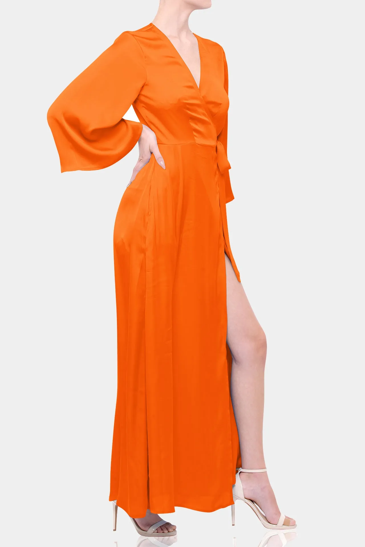 Sunset Long Sleeve Wrap Dress