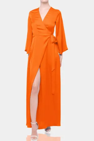 Sunset Long Sleeve Wrap Dress