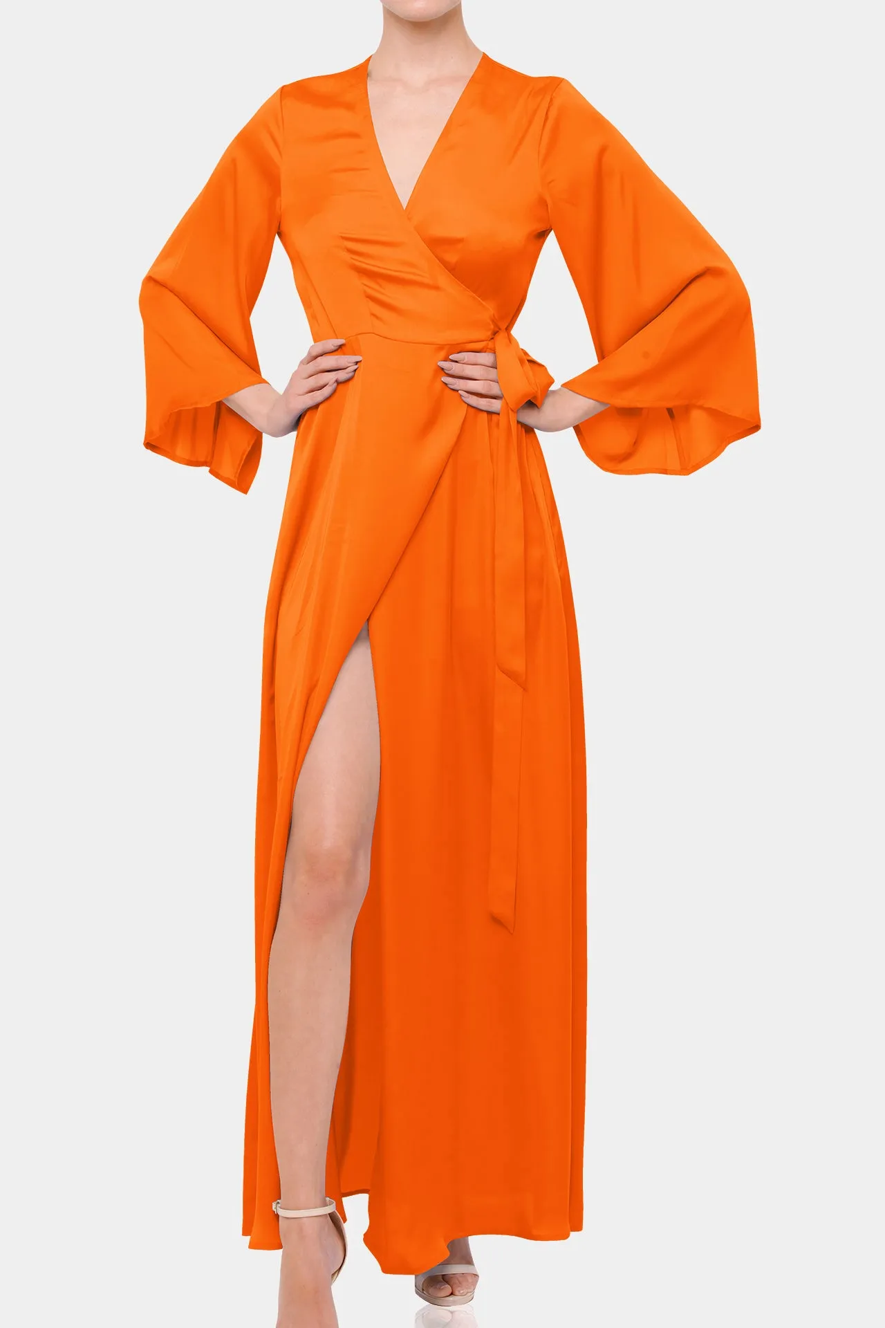 Sunset Long Sleeve Wrap Dress
