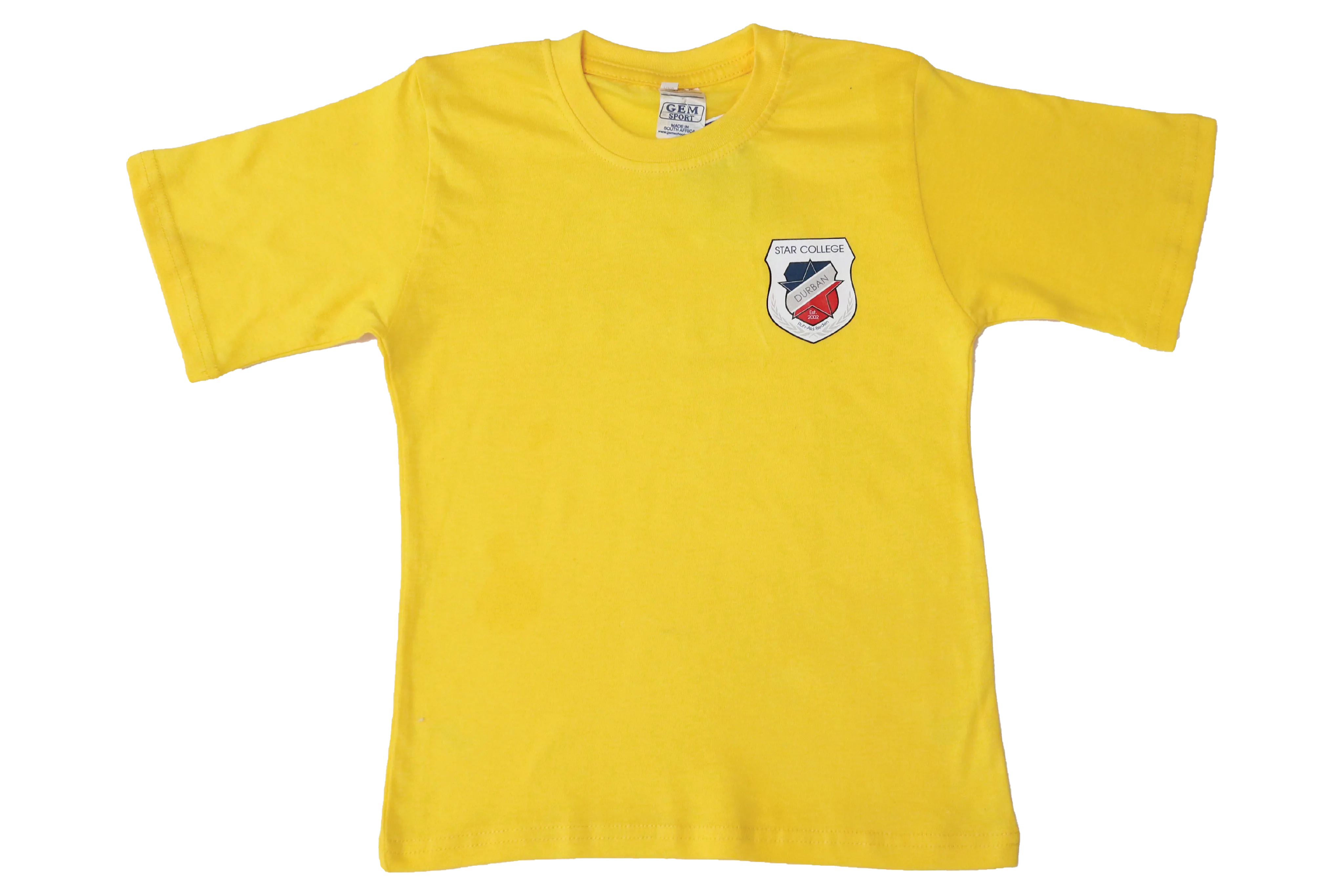 T-Shirt Plain - Yellow Printed - Star College Gr RA & Gr 1-7