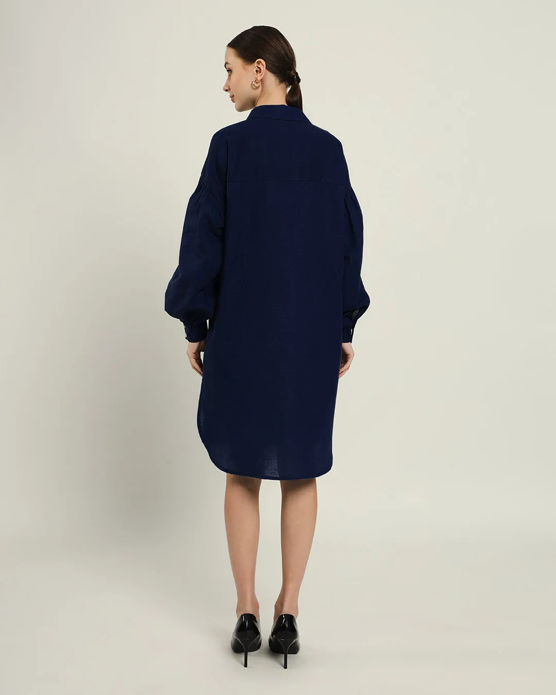 The Derby Daisy Midnight Blue Linen Dress