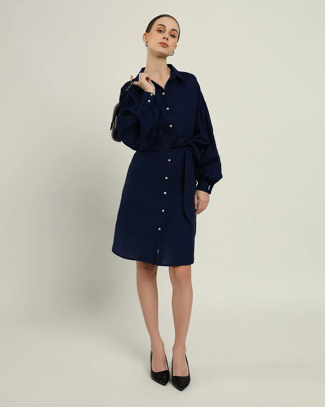 The Derby Daisy Midnight Blue Linen Dress