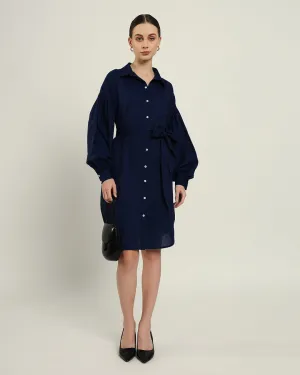 The Derby Daisy Midnight Blue Linen Dress