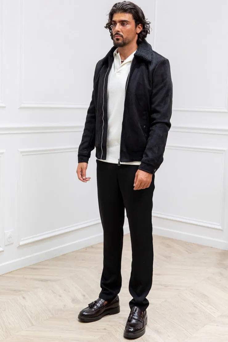 THE MOMINA SUÉDE FUR COLLAR JACKET