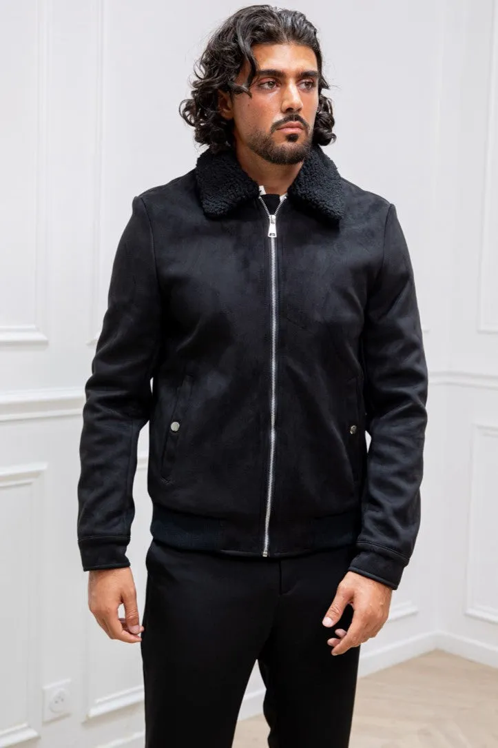 THE MOMINA SUÉDE FUR COLLAR JACKET