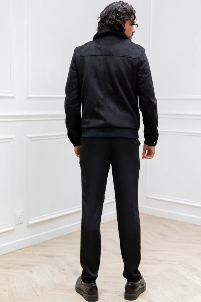 THE MOMINA SUÉDE FUR COLLAR JACKET