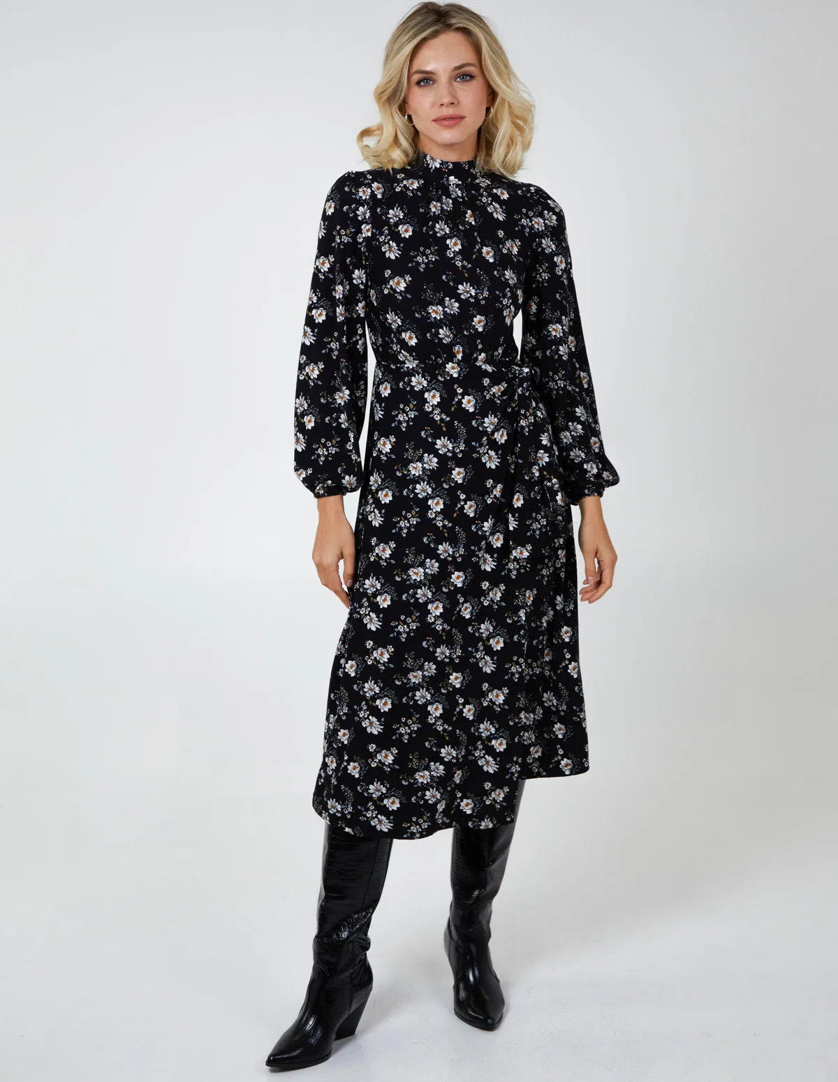 Tie Wrap Midi Dress