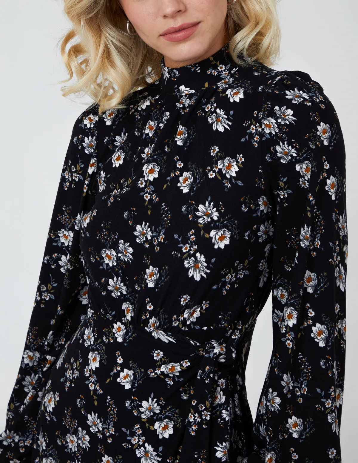 Tie Wrap Midi Dress