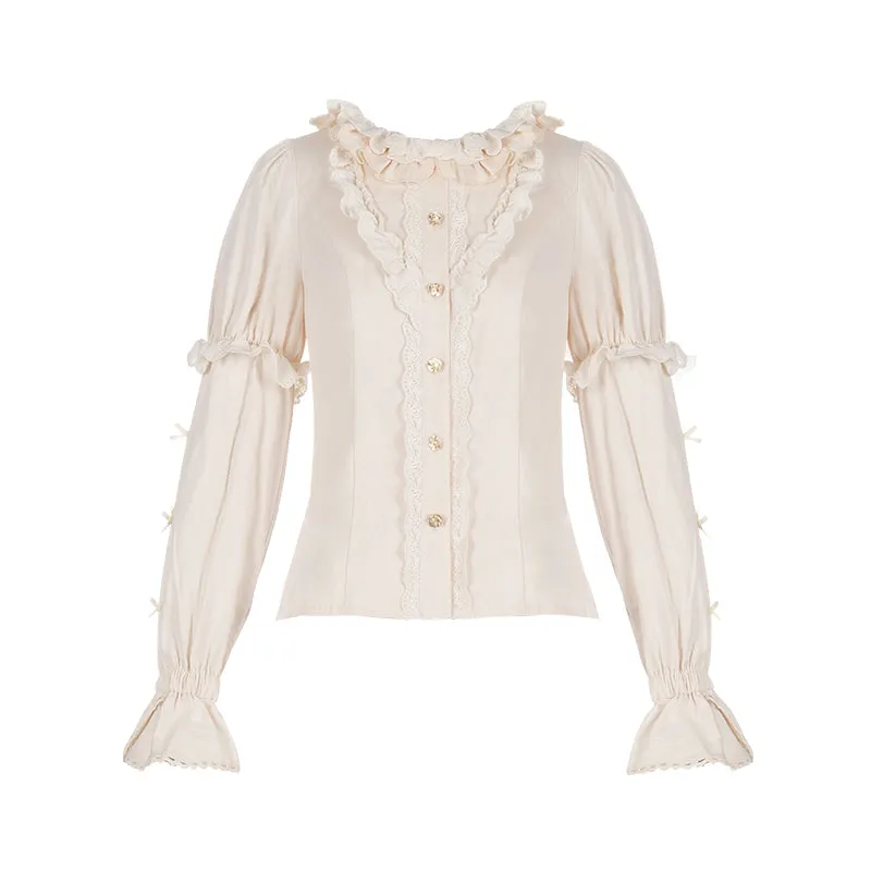 Universal Lolita Music Box White Cream Color Sweet Princess Lace Bow Dollcore Girl Strap Dress