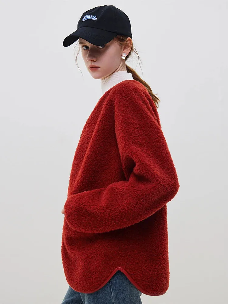 Vintage Fur Single-breasted Round Collar ImiTation Fur Loose Coats