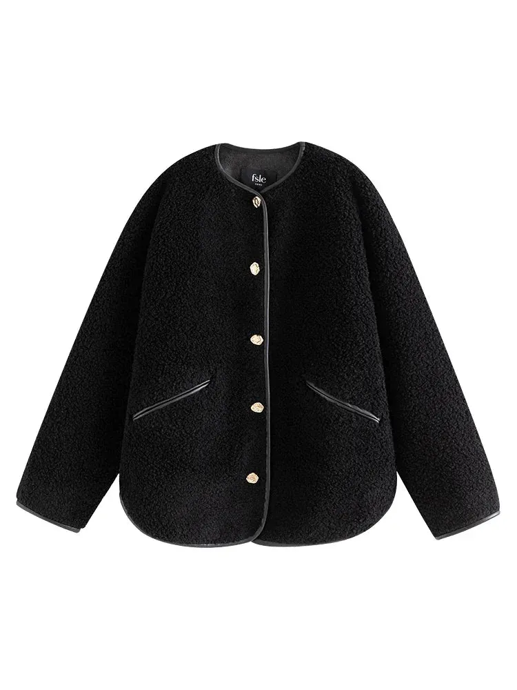 Vintage Fur Single-breasted Round Collar ImiTation Fur Loose Coats