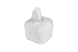 White Faux Fur Tissue Box Cover by Evelyne Prélonge
