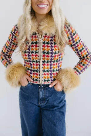 Zermatt Zip Up - Valley Houndstooth